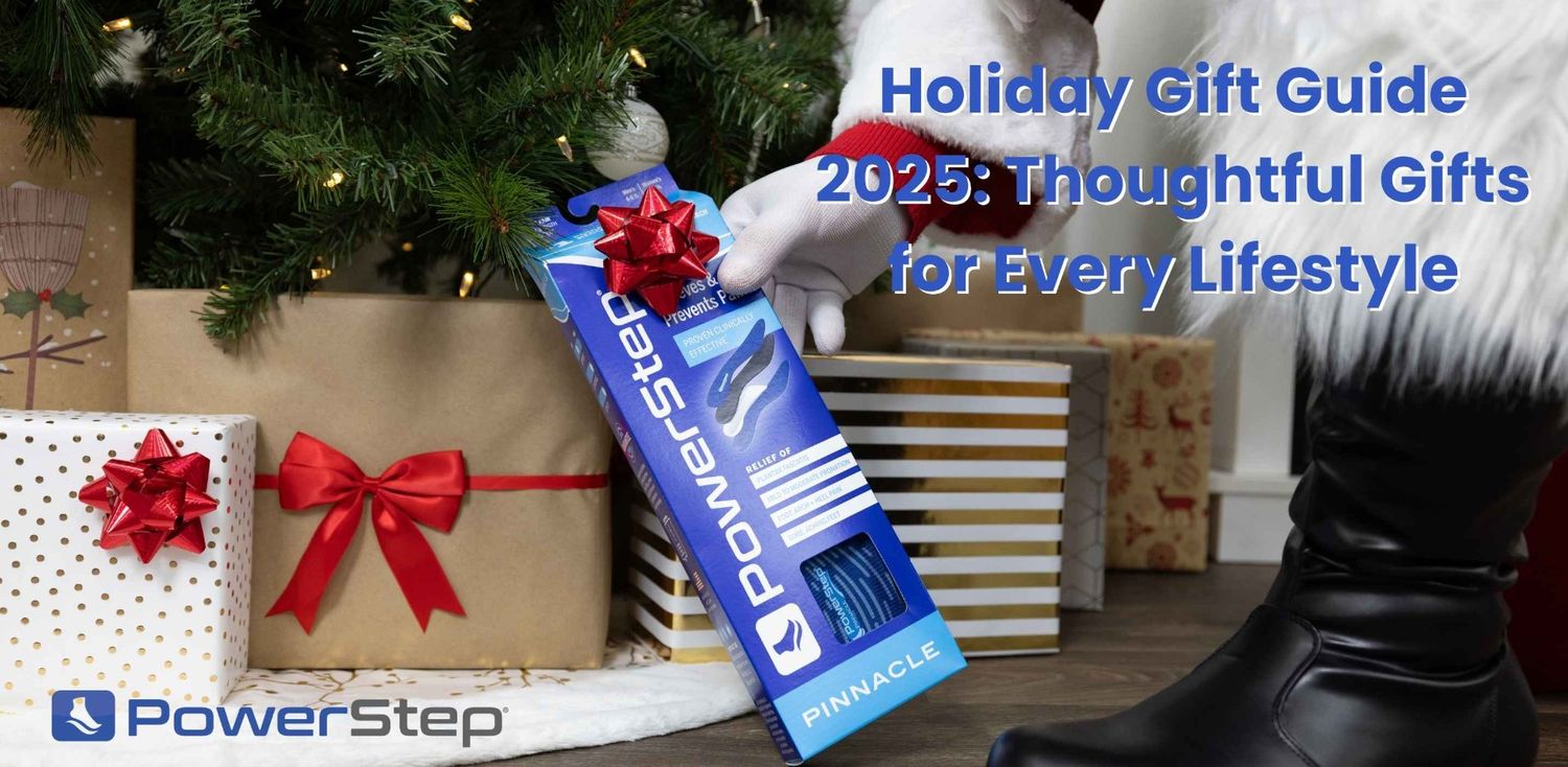 Santa placing PowerStep insoles under the tree