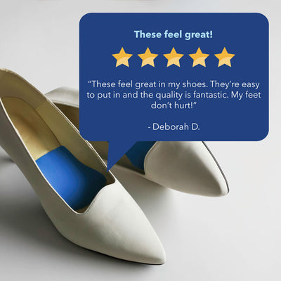 PowerStep Metatarsal Cushion Review: Subject: “These feel great!” 5 star review: “These feel great in my shoes. They’re easy to put in and the quality is fantastic. My feet don’t hurt!” – Deborah D.