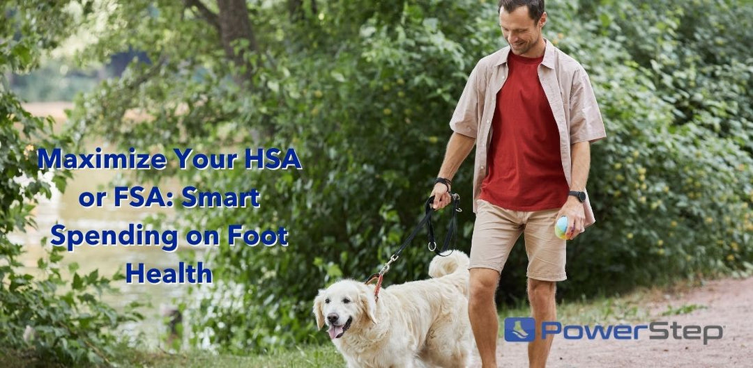Man walking his dog on a forest path