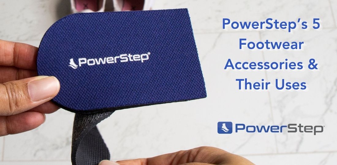 Person holding PowerStep's heel wedge accessory