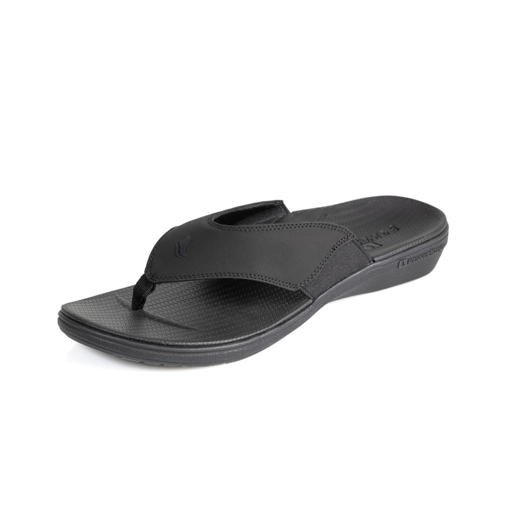 powerstep orthotic arch supporting sandals for men, black sandals #color_black