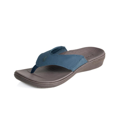 powerstep orthotic arch supporting sandals for women, navy and brown sandals #color_navy-brown