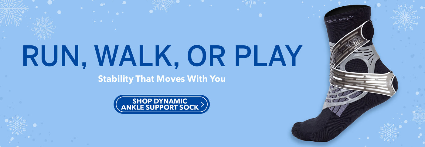 Run, walk, or play. Stability that moves with you. Shop Dynamic Ankle Support Sock.