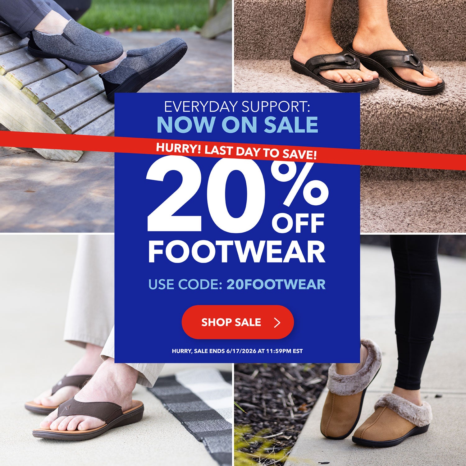 Everyday Support: Now On Sale! 20% off PowerStep Footwear. Use code 20FOOTWEAR. Shop Sale. Hurry! Last day to save, sale ends 6/17/2026 at 11:59PM EST.