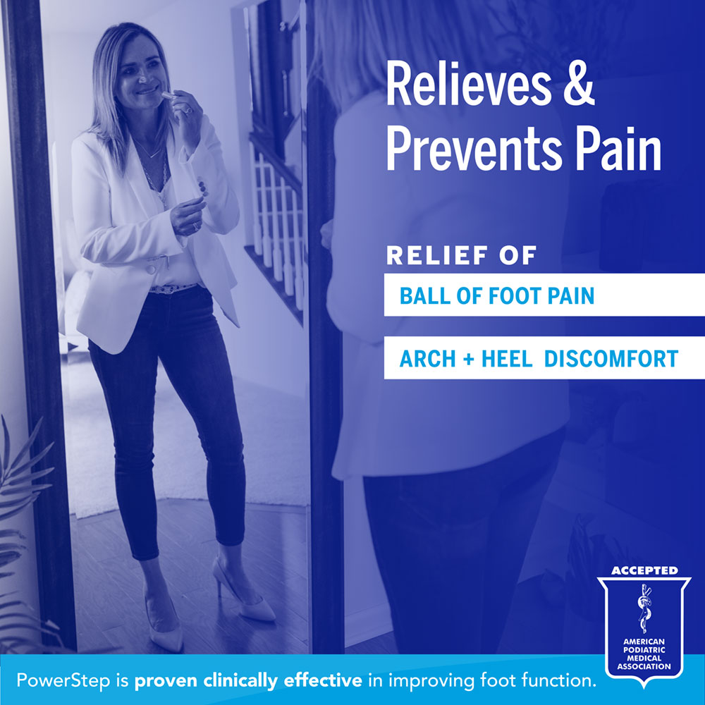 Relieves & Prevents Pain: Relief of ball of foot pain, arch and heel discomfort. PowerStep is proven clinically effective in improving foot function. Accepted by the American Podiatric Medical Association. #color_khaki