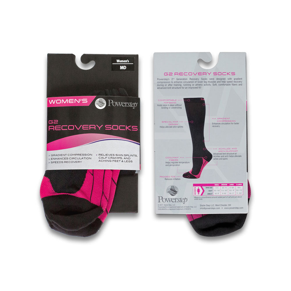 2nd Generation Recovery Socks for women, lycra and nylon knit structure with COOLMAX interwoven fabric for cool, comfortable wear