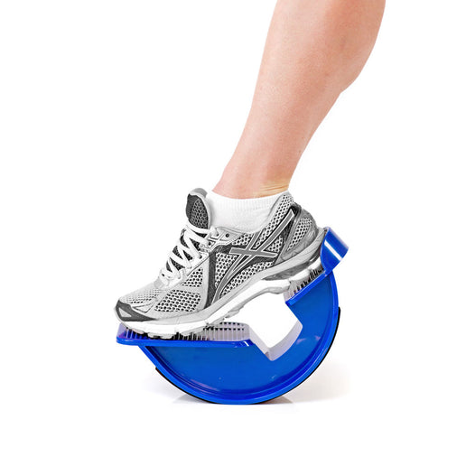 PowerStep UltraFlexx Foot Rocker holding the foot in proper position to stretch and strengthen the muscles, ligaments, and tendons of the lower leg and foot