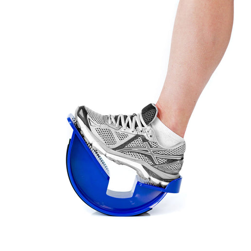 PowerStep UltraFlexx Foot Rocker holding the foot in proper position to stretch and strengthen the muscles, ligaments, and tendons of the lower leg and foot