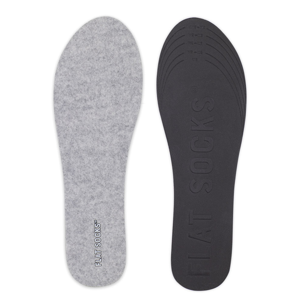 Light Heather Grey FLAT SOCKS Washable No Show Sock Insert Cushion PowerStep