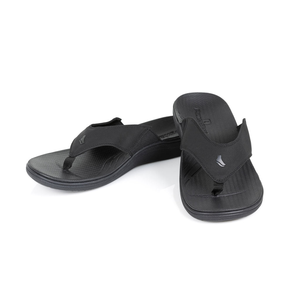 powerstep orthotic arch supporting sandals for men, black sandals #color_black