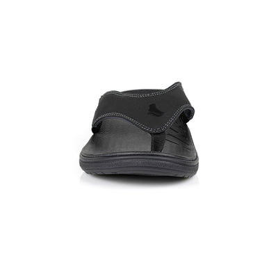 powerstep orthotic arch supporting sandals for women, black sandals, view of sandals from toe #color_black