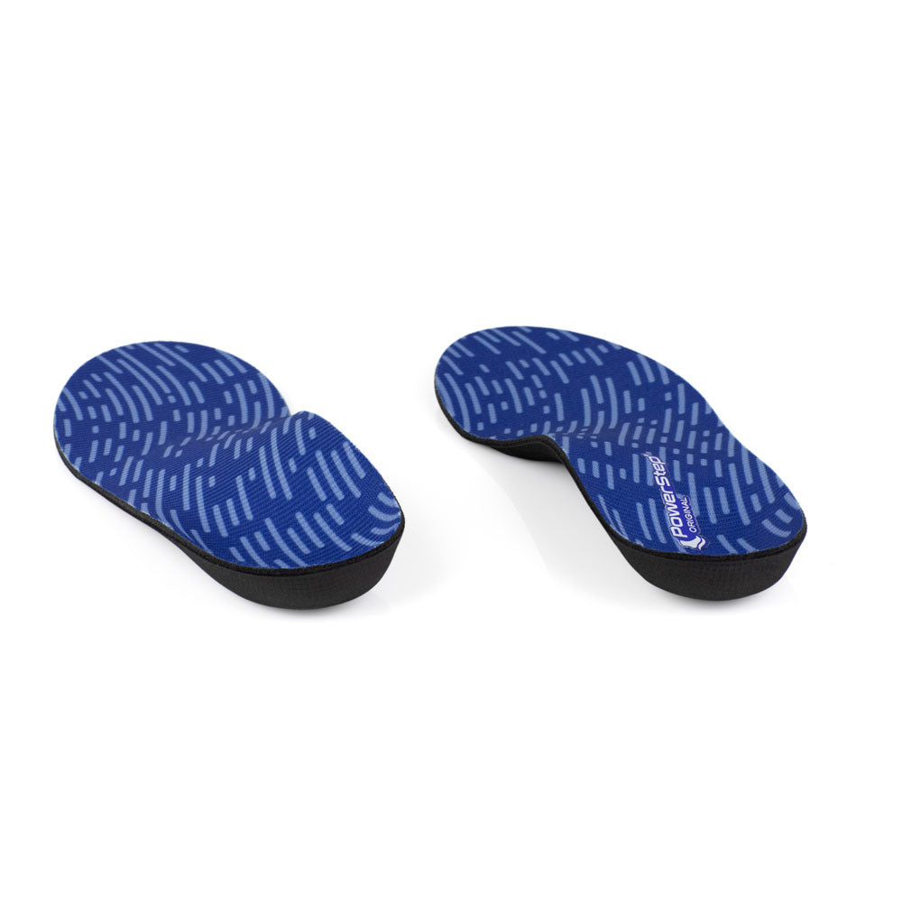 View of Original orthotic shoe inserts from heel to toe, neutral arch support helps to correct pronation and prevent plantar fasciitis, relieves foot, arch, and heel pain, and sore, aching feet, shoe insoles for walking, men’s orthotic shoe inserts, women’s orthotic shoe inserts
