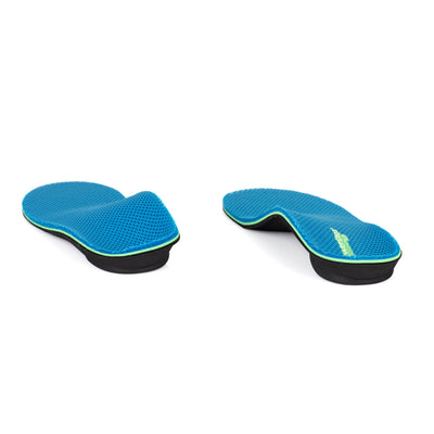 View of Pinnacle Breeze Maxx Support Neutral orthotic arch support shoe inserts from heel to toe, insoles relieve foot, arch, and heel pain, and sore, aching feet, shoe insoles for walking shoes, men’s orthotic shoe inserts, women’s orthotic shoe inserts, neutral arch support helps to correct overpronation and prevent plantar fasciitis, orthotic shoe inserts for flat feet, posted heel for extra stability