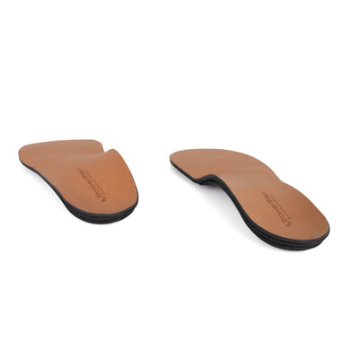 View of Pinnacle Dress Neutral orthotic arch support shoe inserts from heel to toe, low profile insoles relieve foot, arch, and heel pain, and sore, aching feet, shoe insoles for tighter fitting walking shoes, men’s orthotic shoe inserts, women’s orthotic shoe inserts, neutral arch support helps to correct pronation and prevent plantar fasciitis